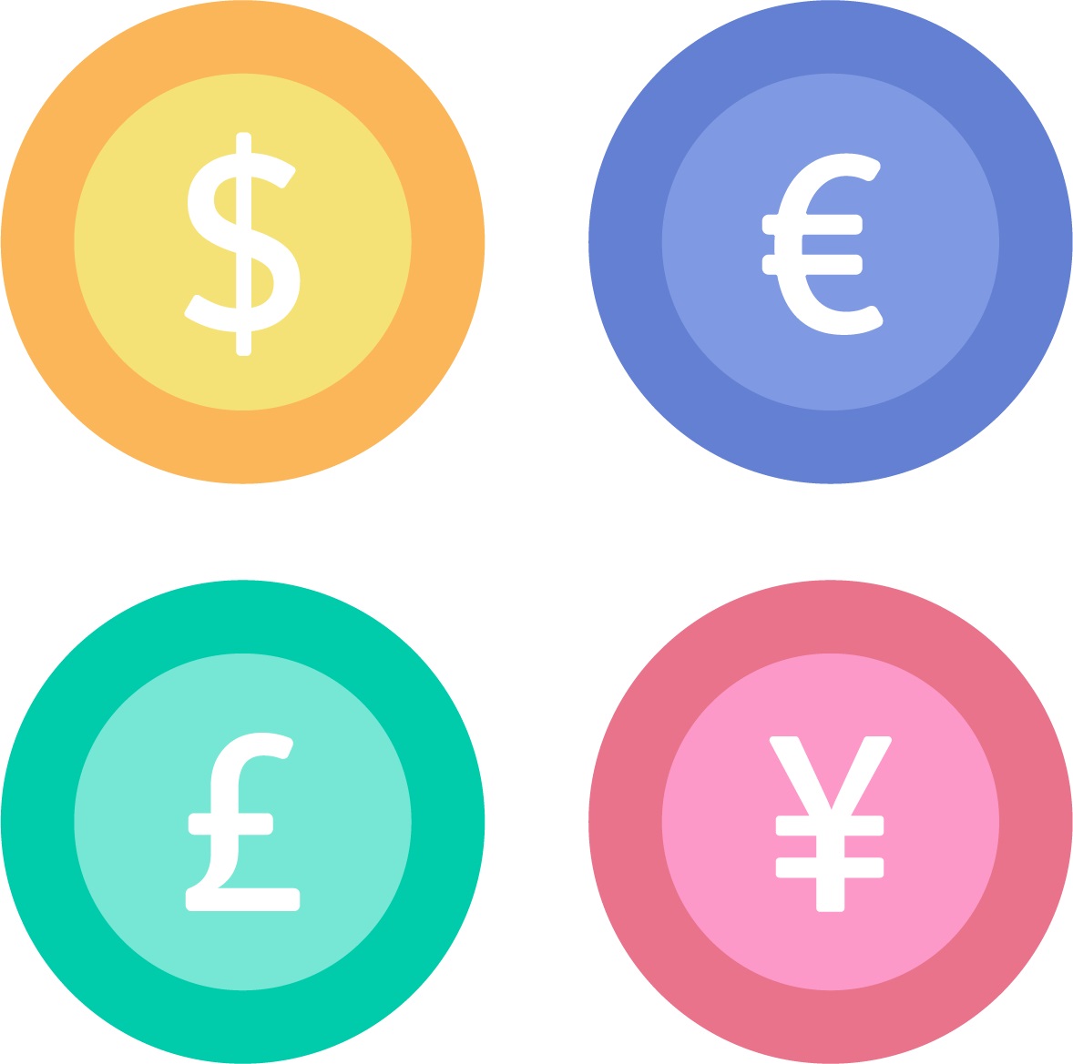 image of four currencies